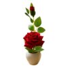 Artificial red rose flower pot for living room and bedroom décor