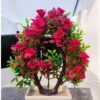 Artificial rose plant with pot for dining table centerpiece