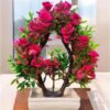 Decorative artificial rose plant with pot for table and shelf