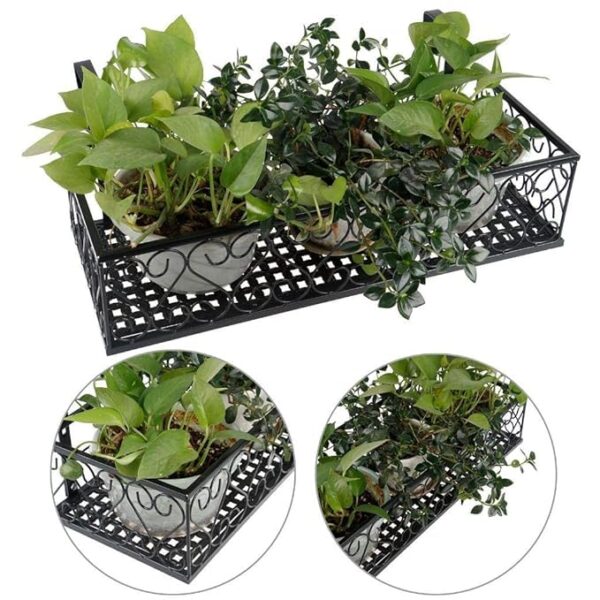 Durable Iron Balcony Railing Planter Box – Outdoor Garden Use