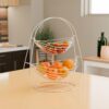 Stainless Steel 2 Tier Oval Swing for Kitchen Fruit & Vegetable Storage