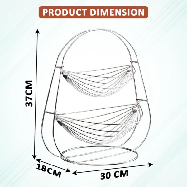 Two-Tier Stainless Steel Oval Basket Swing – Modern Kitchen Organizer