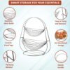 Oval Stainless Steel Twin-Tier Swing Basket for Smart Storage