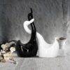 Ceramic swan pair figurine with premium glossy finish