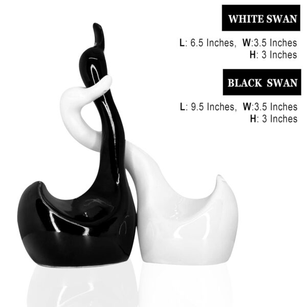 Artful ceramic swan couple figurine for romantic décor