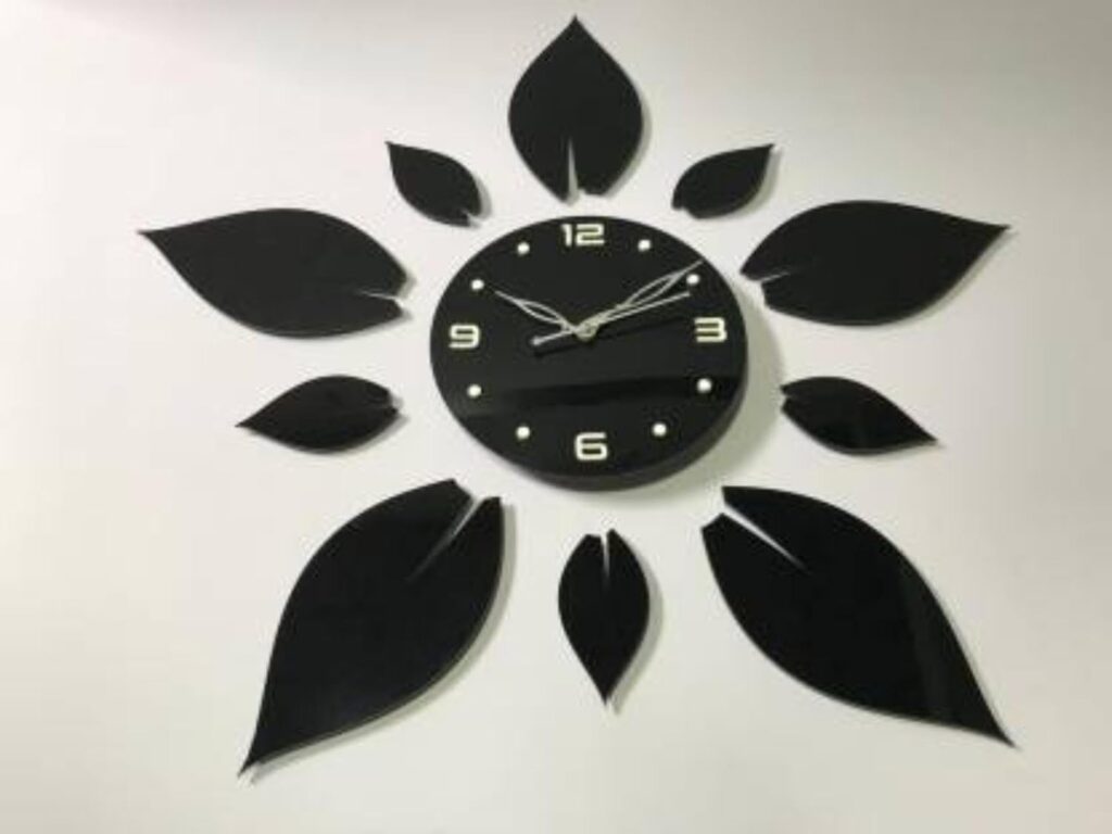 Sunflower wall clock with bright yellow petals for living room décor