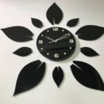 Sunflower wall clock with bright yellow petals for living room décor