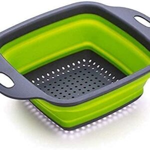 Collapsible silicone square food strainer for washing fruits and vegetables