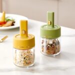 Airtight glass spice storage jars for preserving aroma and flavor