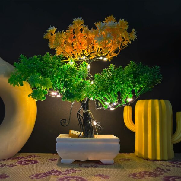 small artificial plant tree with led lights for desk and table