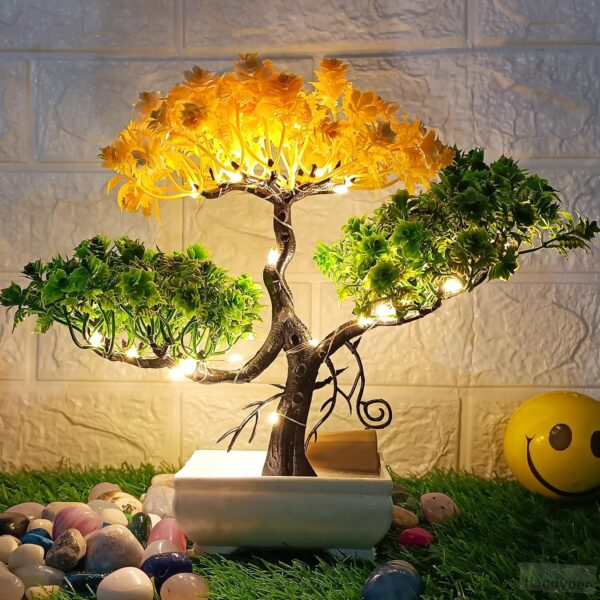 artificial plant with led light for office and home decor