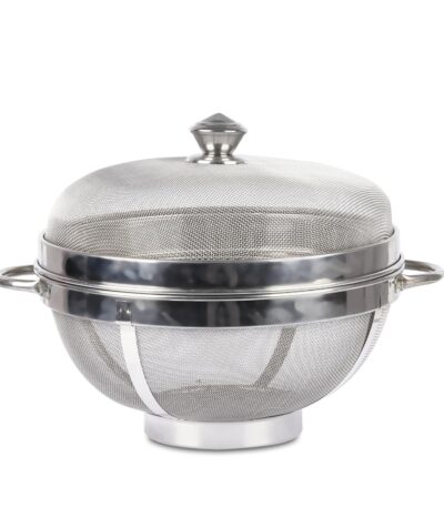 Rust-free stainless steel vegetable basket with lid for modern kitchen organization