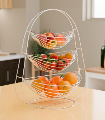 Stainless Steel 3 Tier Oval Swing for Kitchen Storage & Organization
