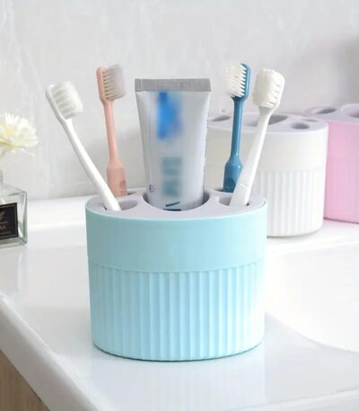 Strong bathroom toothbrush holder with stable base for daily use