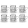 Modern glass tea cups set with crystal clear finish