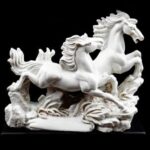 white horse pair running victory sculpture elegant home decoration