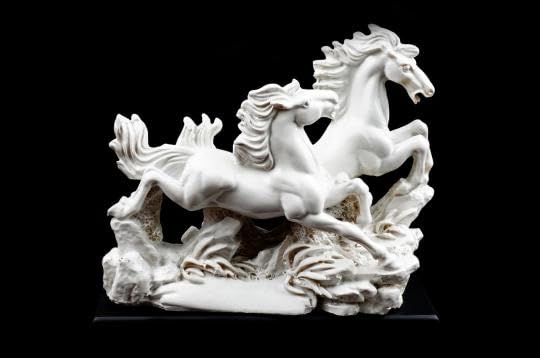 white horse pair running victory sculpture elegant home decoration
