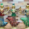 Ethnic metal Rajasthani musician idols for table decoration