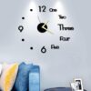 Large 3D acrylic wall clock with easy visible golden hands