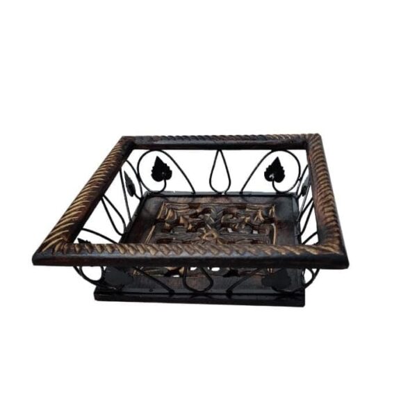 Handcrafted wooden fruit basket for elegant table decor