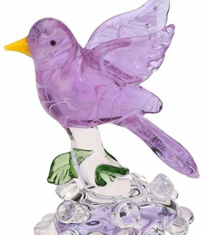 Relaxing bird perched on tree decorative crystal statue