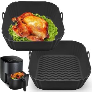 square silicone air fryer liner food grade reusable non stick basket
