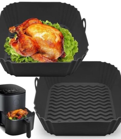 square silicone air fryer liner food grade reusable non stick basket