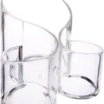 3 compartments acrylic cosmetic organizer display stand