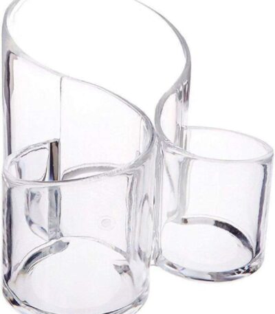 3 compartments acrylic cosmetic organizer display stand
