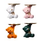ecorative bear figurine storage container for keys and coins