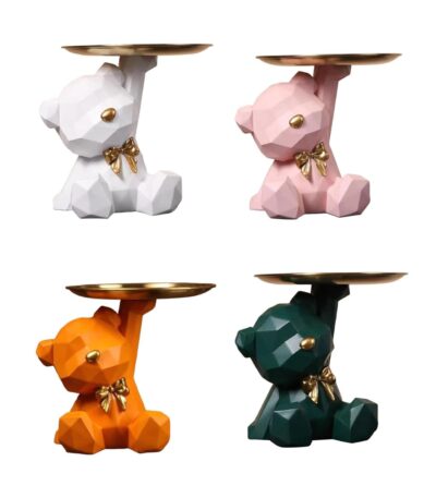 ecorative bear figurine storage container for keys and coins