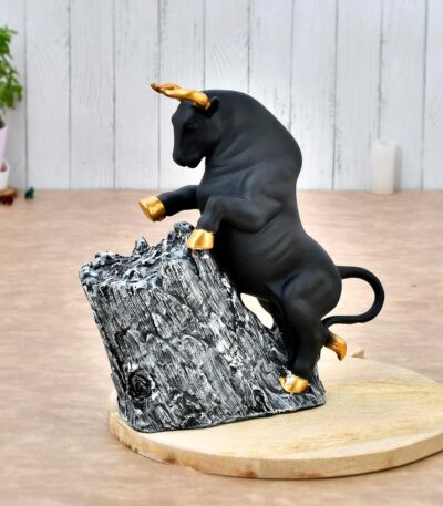 Handcrafted bull sculpture symbolizing power and creativity