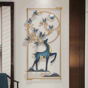 deer and butterfly metal wall art frame with warm LED lights