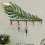 Mor pankh with flute wall hanging key holder inspired by Krishna décor
