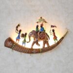 Traditional royal baarat metal wall decor illuminated with elegant LED lights