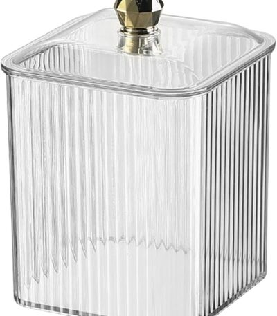 Clear Swab Holder Container with Lid for Cosmetics