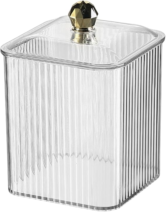 Clear Swab Holder Container with Lid for Cosmetics