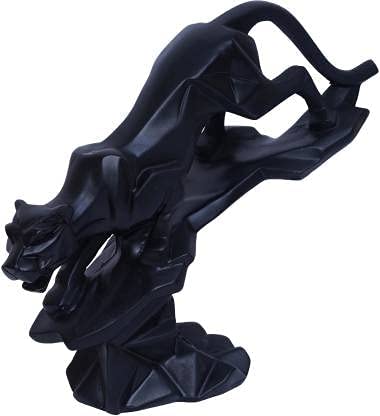 Modern black panther statue abstract art decor showpiece