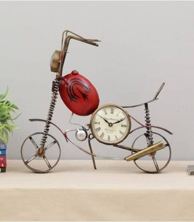 Artistic metal bike watch wall art for living room