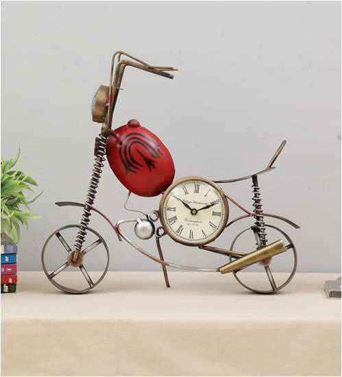Artistic metal bike watch wall art for living room