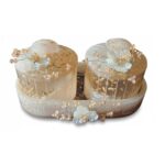 Premium resin airtight kitchen storage jars with elegant decorative serving tray