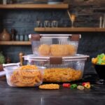 Multipurpose storage container set for organised kitchen essentials
