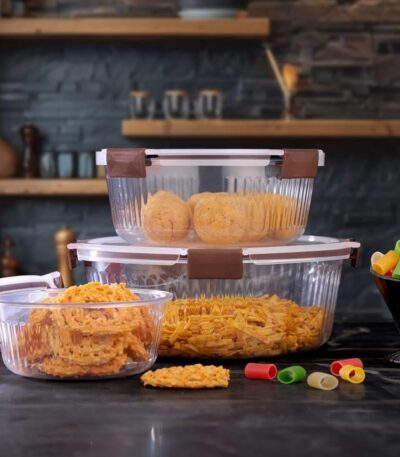 Multipurpose storage container set for organised kitchen essentials