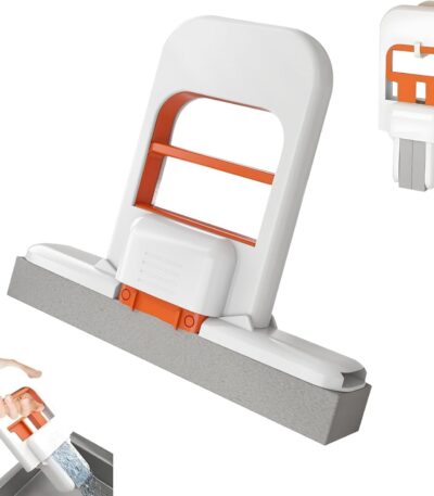 Portable sponge mop with self squeeze feature for kitchen platform cleaning