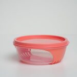 Round bowl with airtight air resistant lid for fresh food storage