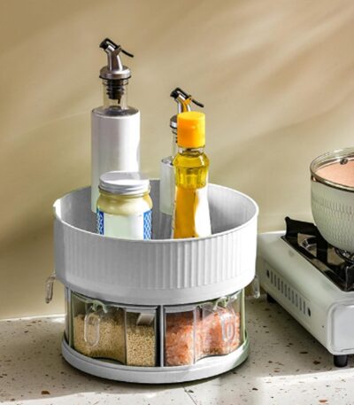 rotating spice box for compact and clutter free kitchen storage