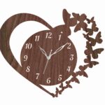 Trendy Roman wooden wall clock with MDF carving and analog display