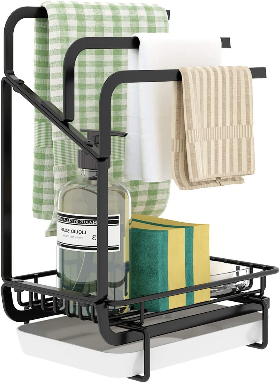 Countertop Sink Organizer with Accessories for Kitchen Kitchen countertop sink organizer holding soap and sponge