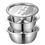 3 in 1 multipurpose stainless steel drain basket with grater
