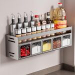 Stainless Steel Kitchen Accessories Organizer with 5 Storage Jars